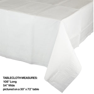 White Linette Paper Table Covers, 54" X 108" 2ct Party Decoration
