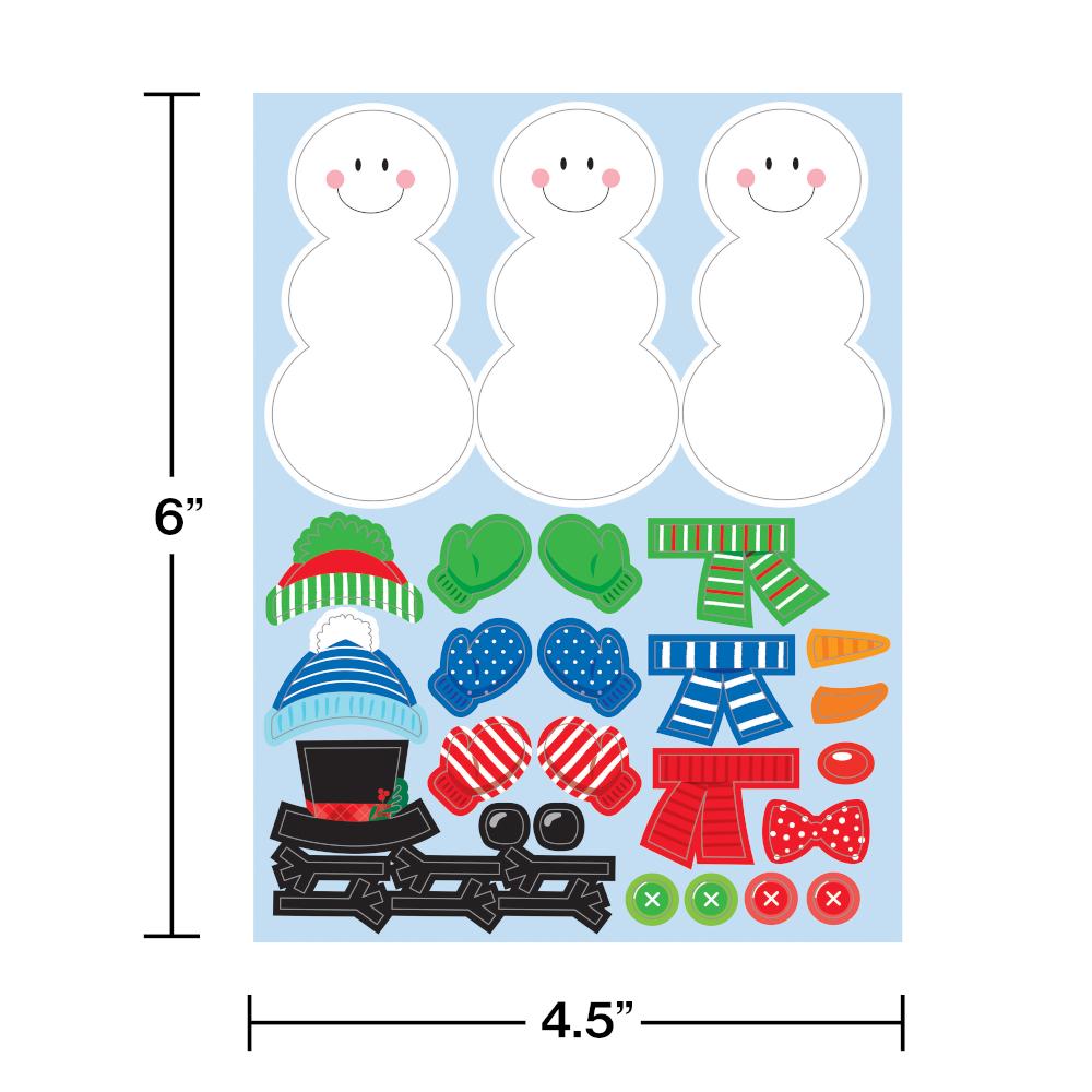 Build A Snowman Stickers, 4 ct buy today at PartyDecorations.com
