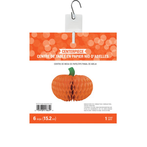 Thanksgiving Honeycomb Centerpiece, 6" Pumpkin by Creative Converting