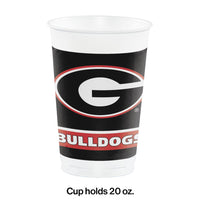 University Of Georgia 20 Oz Plastic Cups, 8 ct