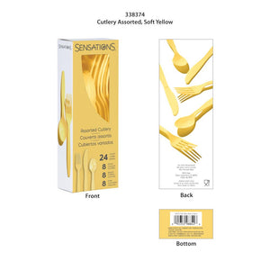 Soft Yellow 24Ct Assorted Cutlery (24/Pkg) by Creative Converting