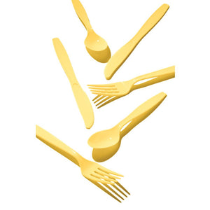 Soft Yellow 24Ct Assorted Cutlery (24/Pkg) by Creative Converting
