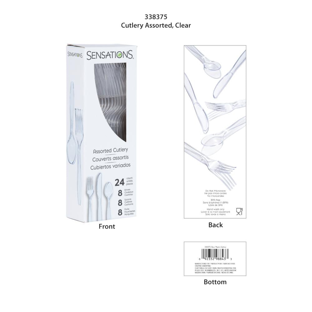 Clear 24Ct Assorted Cutlery (24/Pkg) by Creative Converting