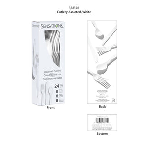 White 24Ct Assorted Cutlery (24/Pkg) by Creative Converting