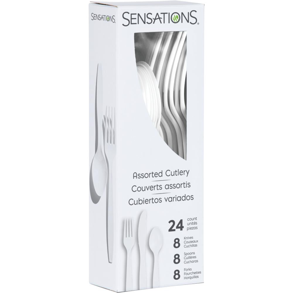 White 24Ct Assorted Cutlery (24/Pkg) by Creative Converting
