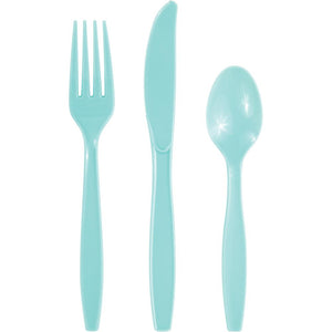 Spa Blue 24Ct Assorted Cutlery (24/Pkg) by Creative Converting