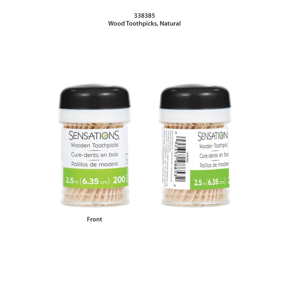 200Ct 2.5" Wood Toothpicks, Natural, In Dispenser (200/Pkg) by Creative Converting