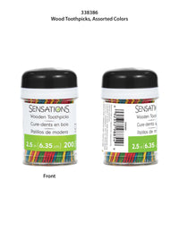 Assorted Color Wooden Toothpicks, 200 ct Party Supplies by Creative Converting