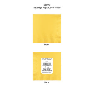 Soft Yellow 40Ct 2Ply Beverage Napkin (40/Pkg) by Creative Converting