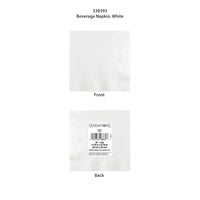 White 40Ct 2Ply Beverage Napkin (40/Pkg) by Creative Converting