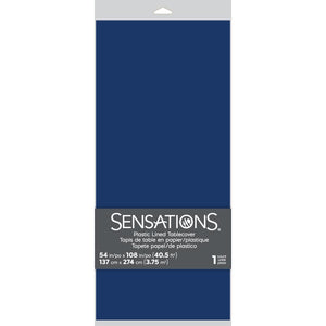 Navy 1Ct Tablecover, 54X108" Paper/Poly (1/Pkg) by Creative Converting