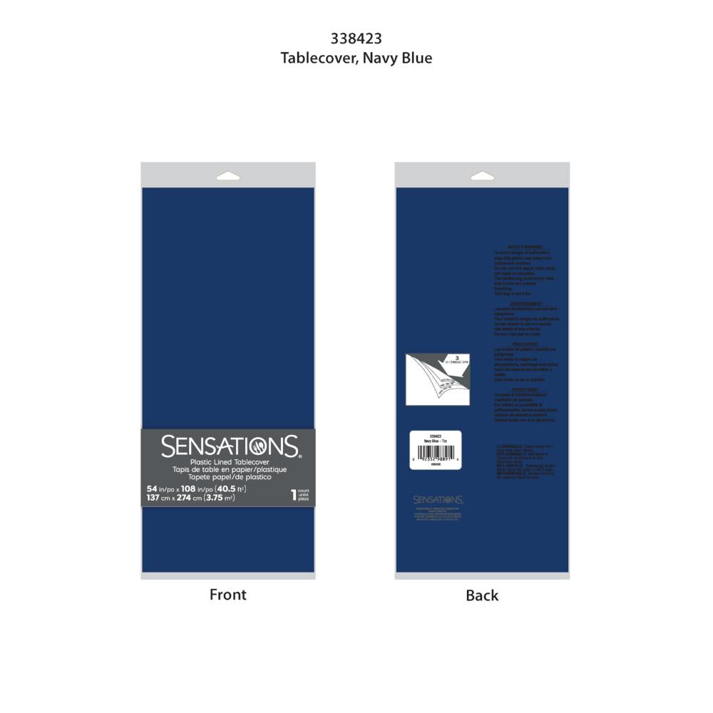 Navy 1Ct Tablecover, 54X108" Paper/Poly (1/Pkg) by Creative Converting