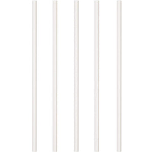 White 50Ct 7.75" Paper Straws (50/Pkg) by Creative Converting