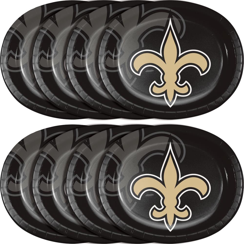 New Orleans Saints Oval Platter 10" X 12", 8 ct