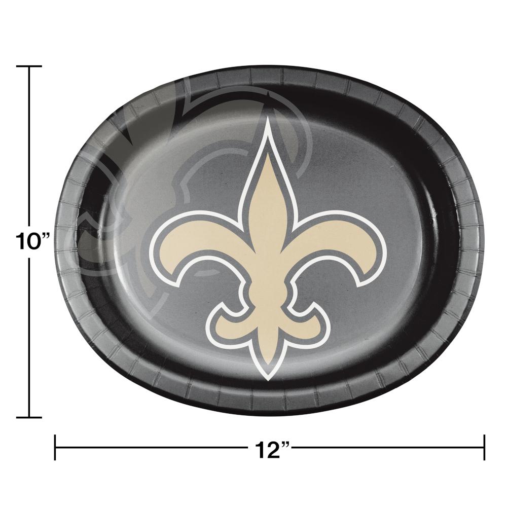 New Orleans Saints Oval Platter 10" X 12", 8 ct