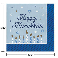 Hanukkah Celebration Luncheon Party Napkins 16 ct - Hanukkah Party Supplies