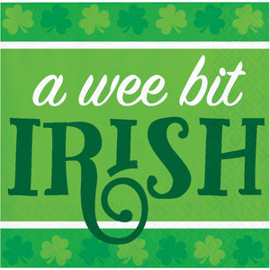 Irish Clover Beverage Napkin, Wee Bit Irish (16/Pkg) by Creative Converting
