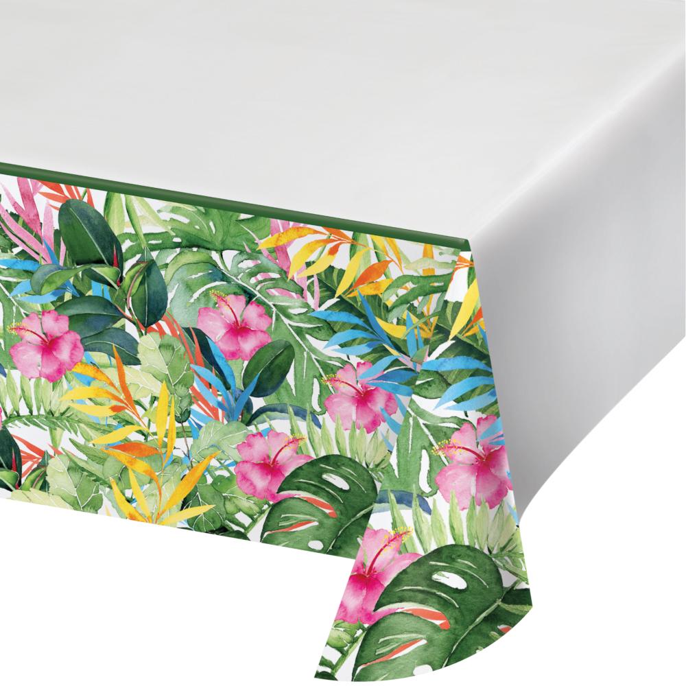 Floral Paradise Paper Tablecover Border Print, 54" X 102" (1/Pkg) by Creative Converting
