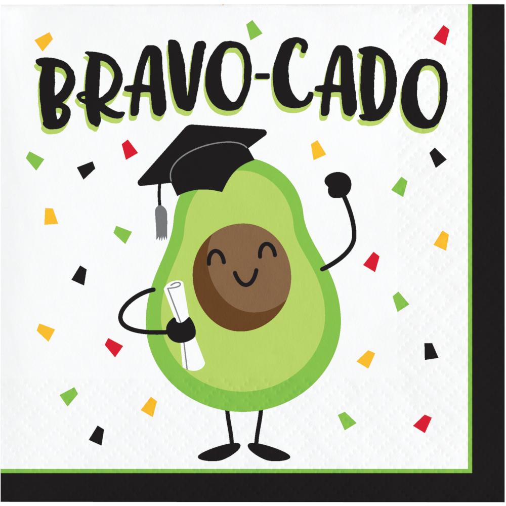 Graduation Fun Beverage Napkin, Bravocado (16/Pkg) by Creative Converting