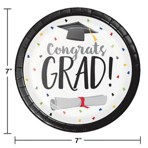 Graduation Fun Dessert Plate, Congrats Grad (8/Pkg) by Creative Converting