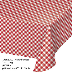 Classic Gingham Paper Tablecover All Over Print, 54" X 102" (1/Pkg) buy today at PartyDecorations.com