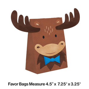 Moose Blue Buffalo Plaid Paper Treat Bag With Attachments (8/Pkg) by Creative Converting