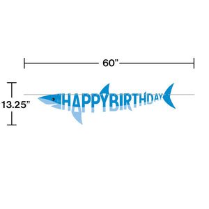 Shark Party Shaped Banner With Ribbon (1/Pkg) by Creative Converting