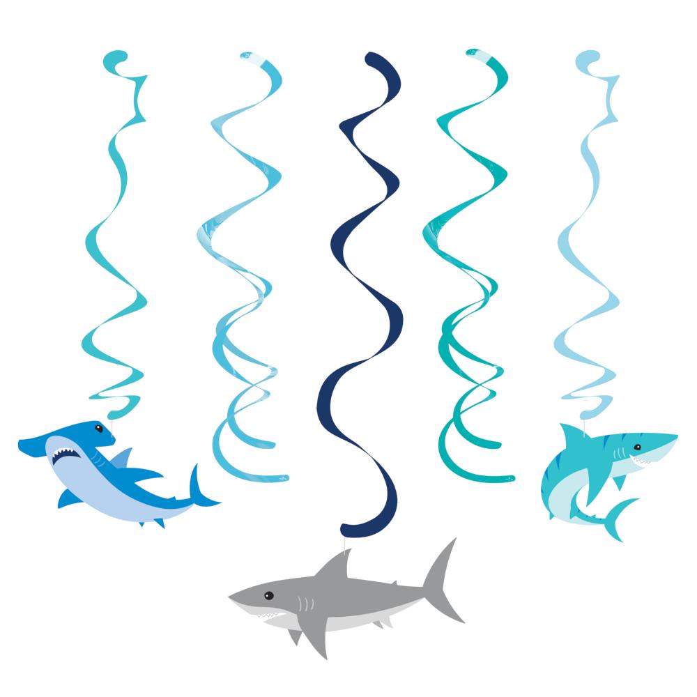 Shark Party Dizzy Danglers Assorted (5/Pkg) by Creative Converting
