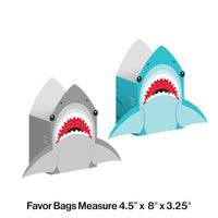 Shark Party Paper Treat Bag With Attachments (8/Pkg)