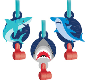 Shark Party Blowouts W/ Med (8/Pkg) by Creative Converting