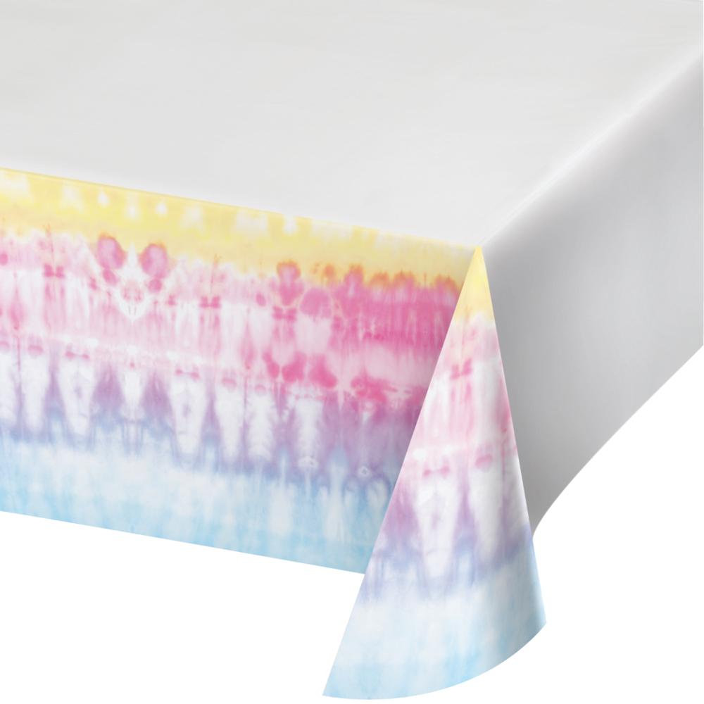 Tie Dye Party Paper Tablecover Border Print, 54" X 102" (1/Pkg) by Creative Converting