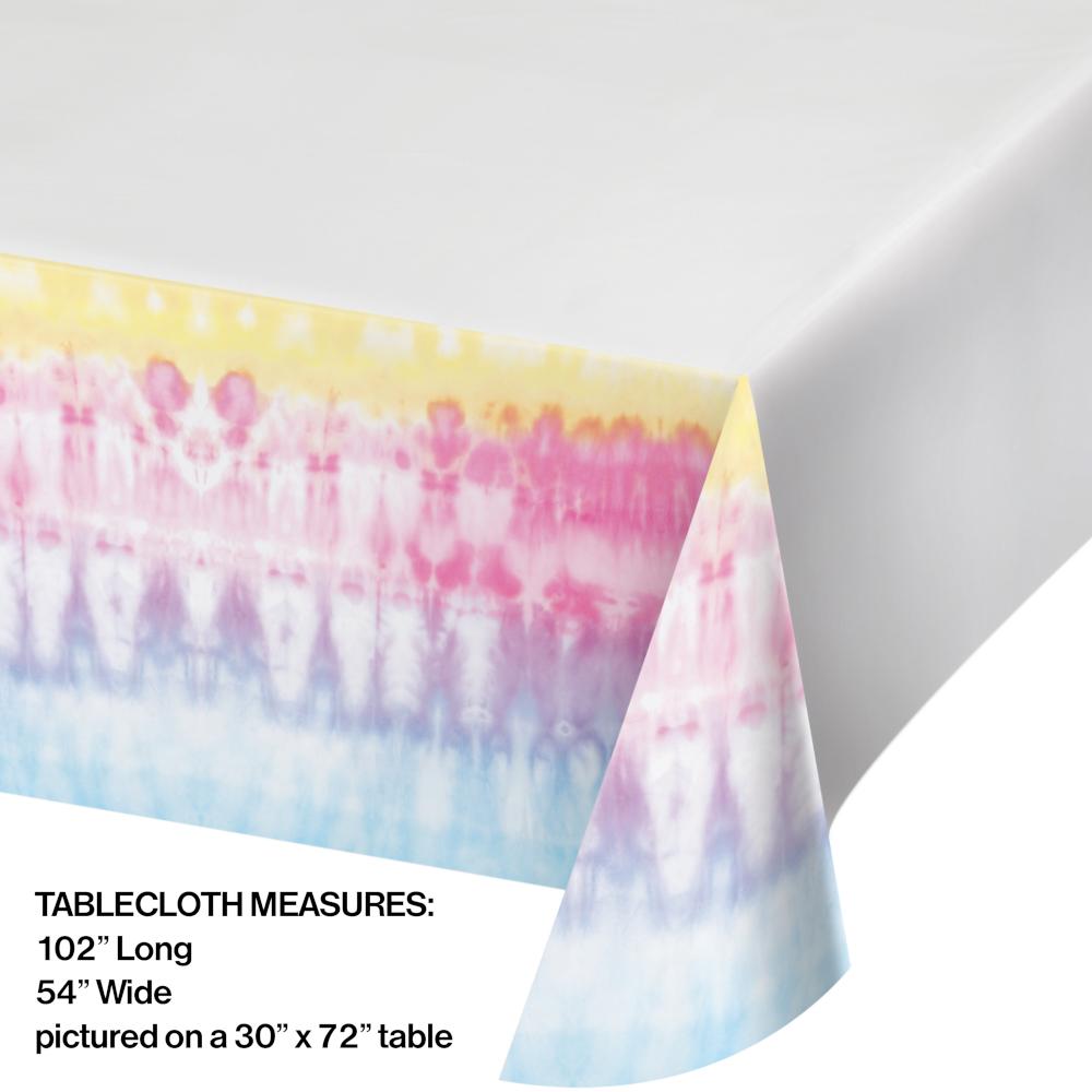 Tie Dye Party Paper Tablecover Border Print, 54" X 102" (1/Pkg) by Creative Converting