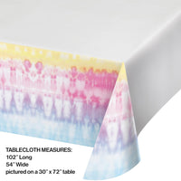 Tie Dye Party Paper Tablecover Border Print, 54
