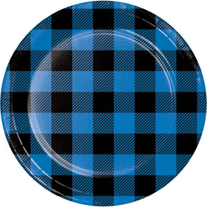 Blue Black Buffalo Plaid Dessert Plate (8/Pkg) by Creative Converting