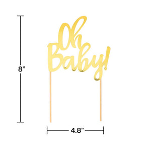 Oh Baby Gold Cake Topper (1/Pkg) by Creative Converting