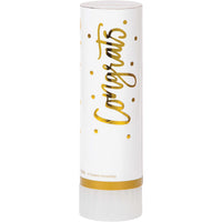 White And Gold Wedding Confetti Cannons, 8 ct Party Supplies by Creative Converting