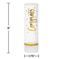 White And Gold Wedding Confetti Cannons, 8 ct Party Supplies by Creative Converting