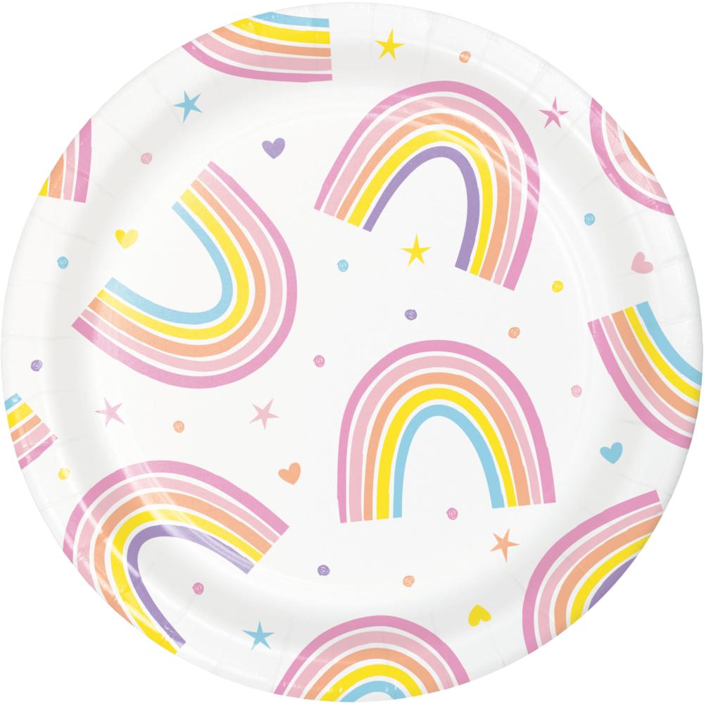 Happy Rainbow Dessert Plate (8/Pkg) by Creative Converting
