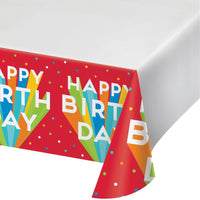 Big Birthday Bash Plastic Tablecover 48