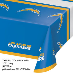 Los Angeles Chargers Plastic Tablecover, 54" x 102" 1ct