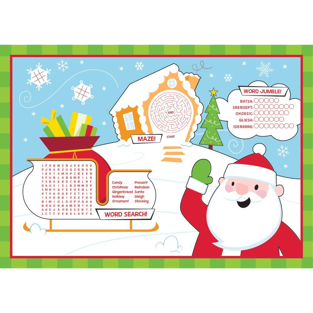 Placemats, Christmas Activity, 8 ct Party Supplies by Creative Converting