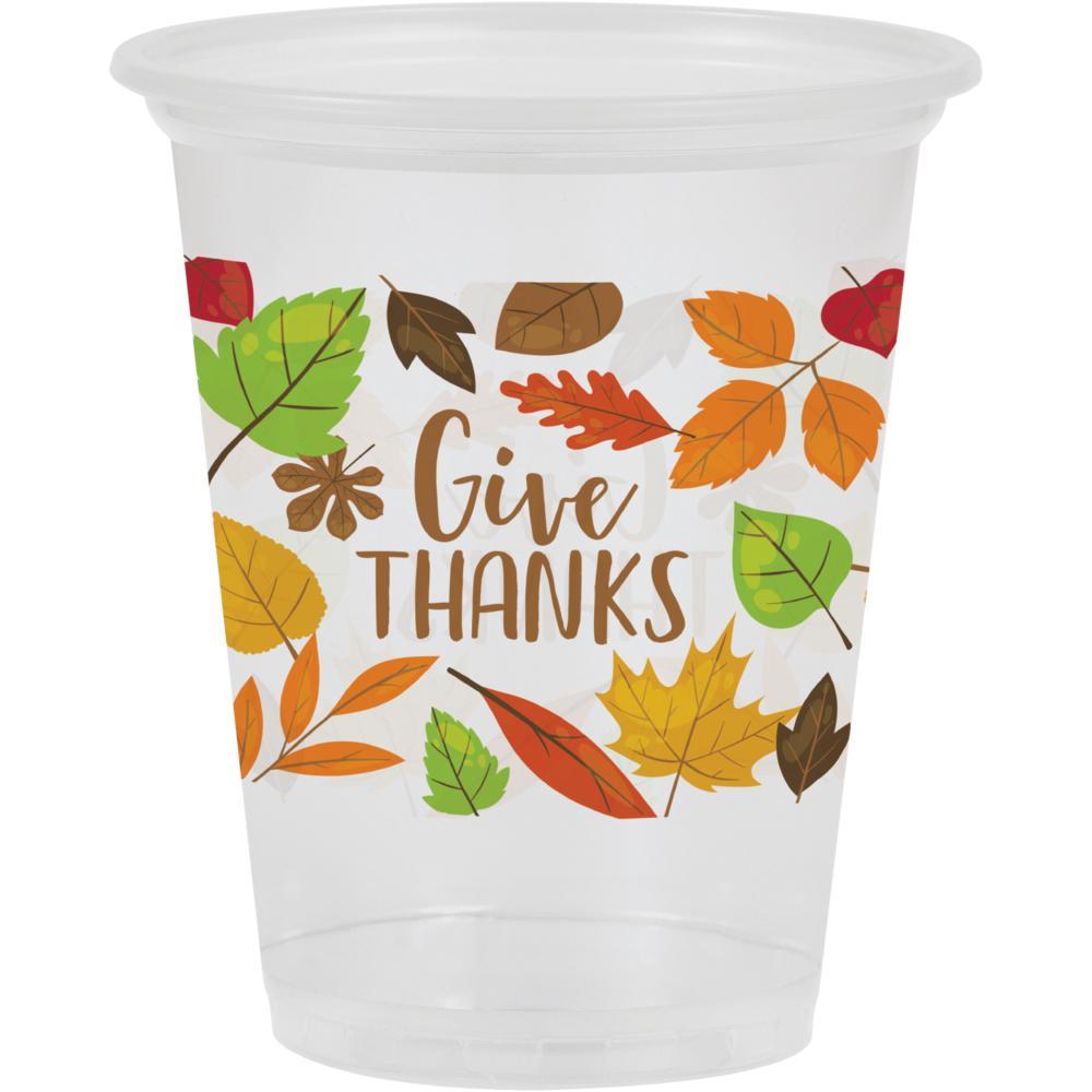 Creative Converting 353009 16 oz Fall Leaves Plastic Cup Clear