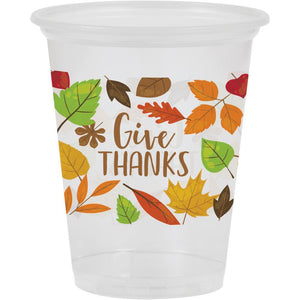 16Oz Plastic Cup, Clear, Fall Leaves, 8 ct Party Supplies by Creative Converting