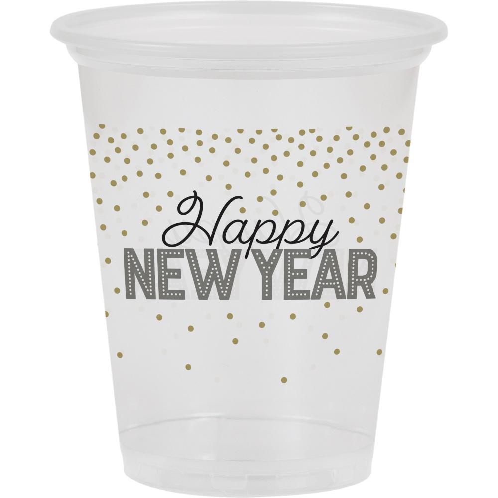 16Oz Plastic Cup, Clear, Happy New Year, 8 ct Party Supplies by Creative Converting