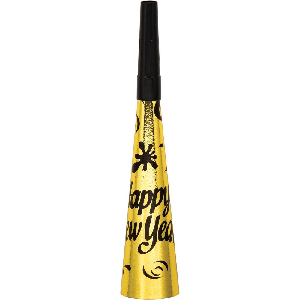 8" Horns, New Year, Silver And Gold Foil, 6 ct Party Supplies by Creative Converting