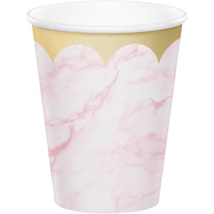 Pink Marble Paper Cups, 8 ct Party Supplies by Creative Converting