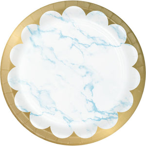 Blue Marble Dessert Plate, Foil (8/Pkg) by Creative Converting