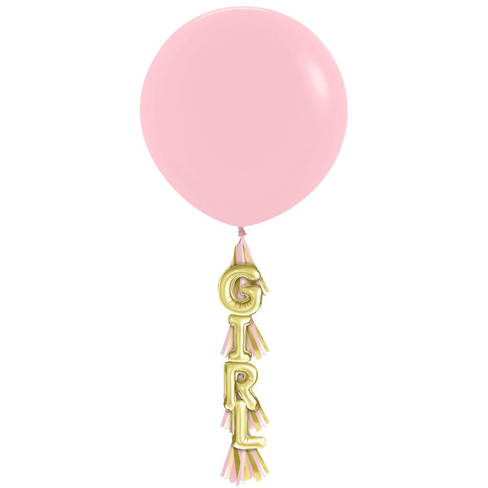 36" Latex Balloon With Tassel, Girl (1/Pkg) by Creative Converting