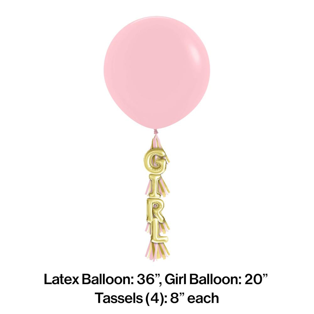 Girl Latex Balloon with Tassel