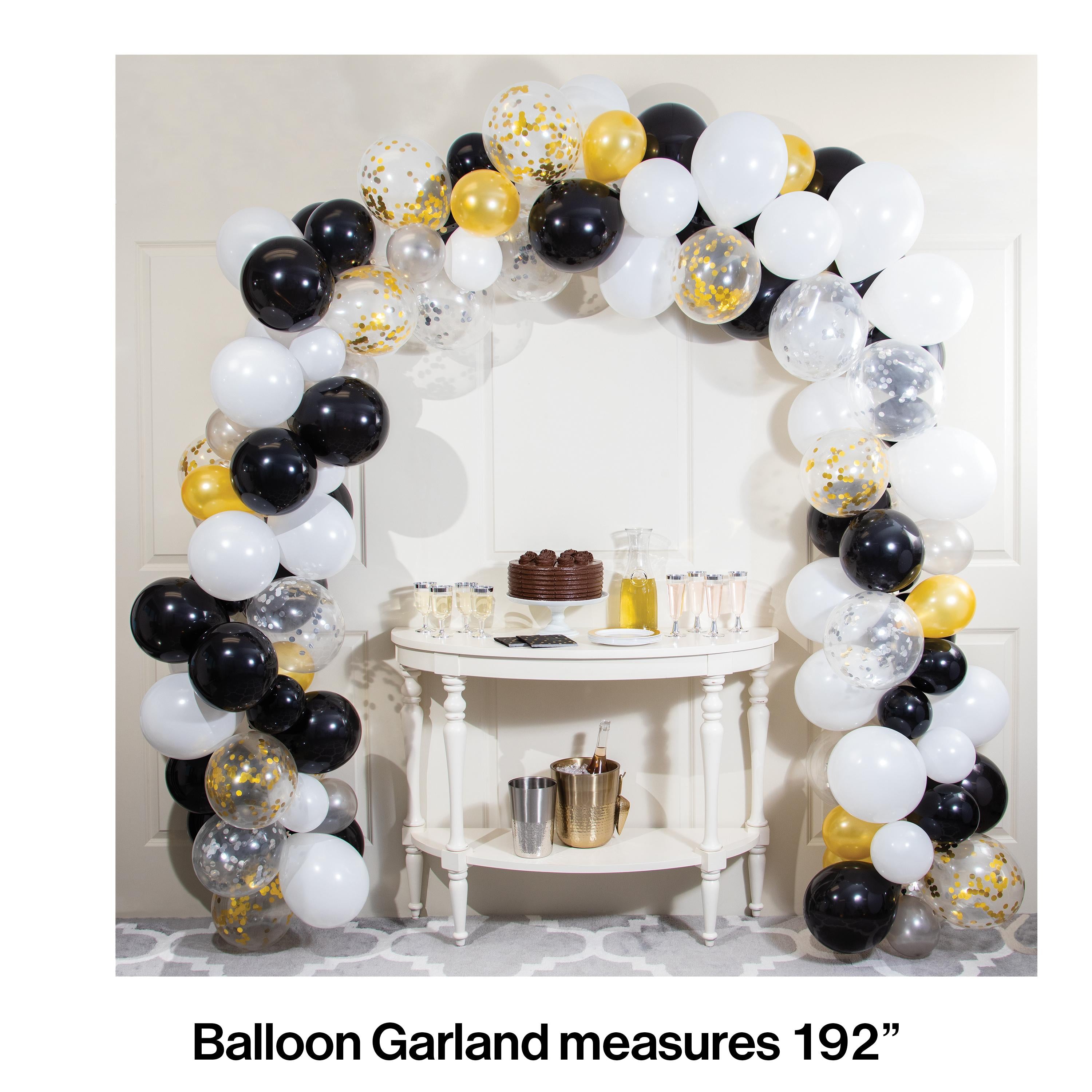 Black 110 Pack Balloon Garland Kit | Arch Party Decorations - Gold | Silver  - 110 Pieces